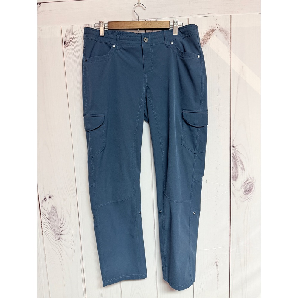 KÜHL Women's Freeflex Roll-Up Pants 12 Short Rainstorm Blue EUC